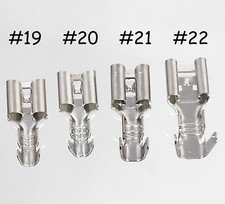 25x 6,35 Kabelschuhe Flachstecker Steckhülsen Messing 6,3  Pkw Crimp 0,5-6,0mm²