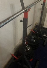Langhantelset von K-Sport (Stange,Ablage, +60kg Scheiben). Wie neu