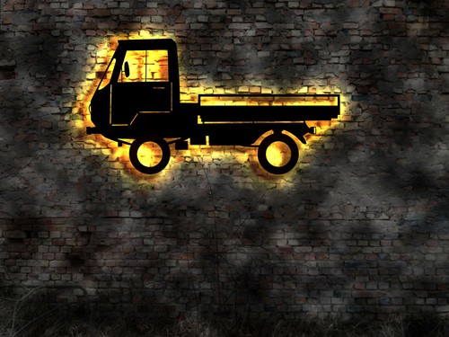 Led wandbild ddr transporter - wandbild,