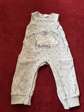 Disney Baby Kuschlige Latzhose Grau Bunt Gepunktet Aristocats Marie Gr. 74