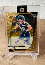 2024 Panini Prizm Football AJ Barner RC Auto Gold Vinyl 2/5 Seattle Seahawks