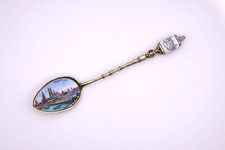 Andenkenlöffel mit Laffen Malerei 800er Silber Köln 4711 Farina - 12,9 cm #T22