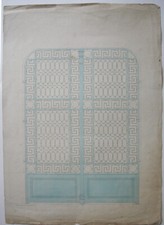  Entwurf Schmiedeeisernes Tor 1880 Tusche/Aquarell Akademie-Zeichng französisch