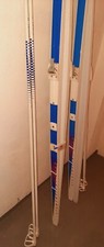 Langlaufski, 2 Paar, m. Stöcke,zus. 29Euro!! blau/weiß210cm / 200cm l. Fa.Techno
