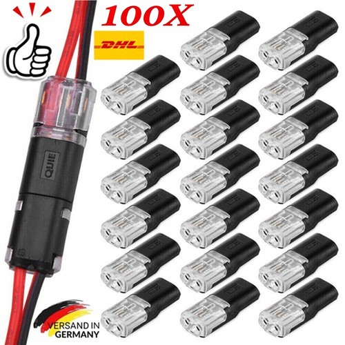 100x steckverbindung 2polig - 100x,