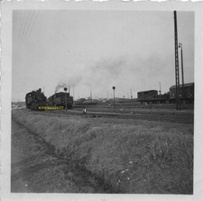 Foto Dampflok 92 572 (?) in Bahnhof, Deutsche Bundesbahn ~1953, 6x6cm, echt