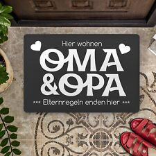 Fußmatte Oma und Opa | Geschenk Oma und Opa Geburtstag | Elternregeln