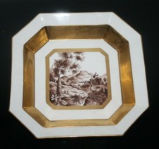 Porzellan, Schale, KPM, Sepia Malerei, 19. Jahrhundert, gold, selten