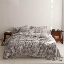 200x200cm Winter Plüsch Bettwäsche Weiches Gradienten Grau Wendebettwäsche