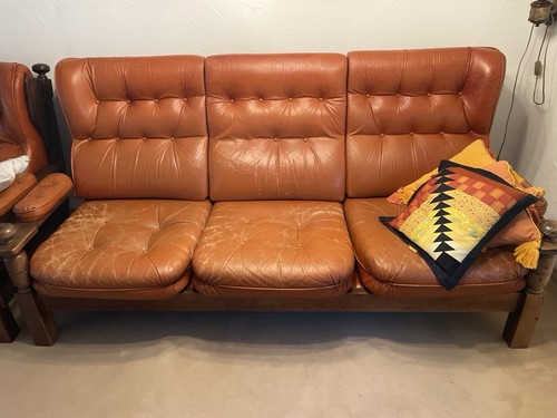 Leder couchgarnitur - leder,