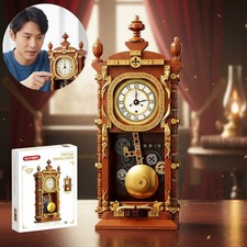 751tlg Retro Pendeluhr Klemmbausteine Bausatz mit Schwingmechanik für Erwachsene