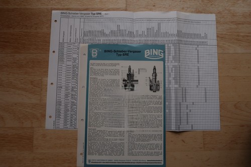 Bing typ sre - sre, schiebervergaser