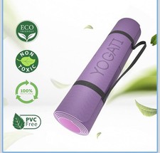 YOGATI® Gummi Yogamatten für Frauen - rutschfeste Yogamatte mit Ausrichtlinien, Pil