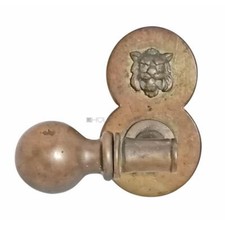 Türknauf antik Bronze Löwenkopf alt Türgriff 13cm links