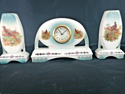 Wunderschöne porzellan uhr - porzellan,