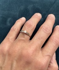 Diamantring, 375er Weißgold, 9 Karat, Solitärring, Verlobungsring Gr.50 