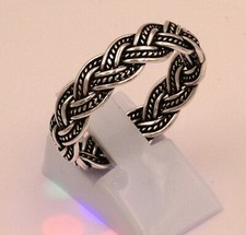massiv Sterling Silberring 925 Zopfring Keltisch 2fach Celtic Gothic Flechtwerk