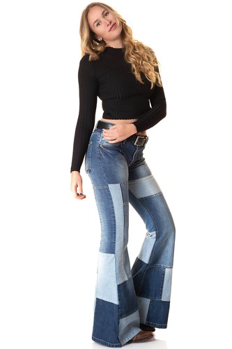 Comycom damen jeans schlaghose - comycom,
