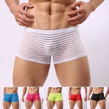 Sexy-Herren Pants Boxer Shorts Slip Netz Transparent Unterhose Unterwäsche