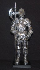 Ritterfigur Standfigur Ritter silberfarben silber 35cm in Ritterrüstung Veronese