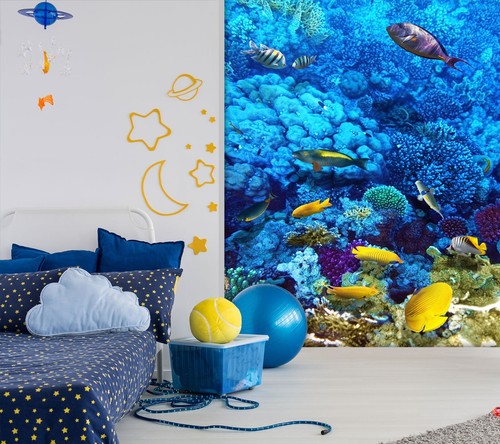 Blau koralle fisch q3734 - blau,