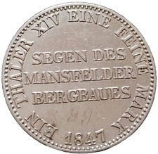 Preußen Thaler 1847 Silber  Wilhelm IV Selten Silver Coin Art. 003- 096