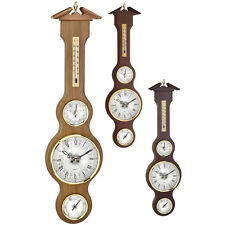 TFA 45.3004 Massivholz Wetterstation analog Barometer Thermometer Hygrometer Uhr