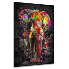 Elefanten Wandbild Bunt Modern