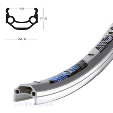 EXAL MX19 FELGE 28" FELGENBREMSE 36L AV TREKKING BIKE 24-622 CITY FAHRRAD SILBER