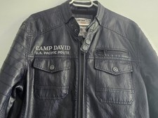 Camp David Echt-Lederjacke Gr. M Herren Blau Top Zustand!