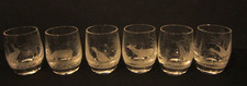 6 Stück Schnapsglas  Jagdmotive, Höhe 6 cm