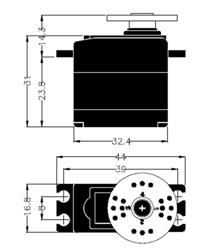 Hitec micro servo - servo, hs225mg