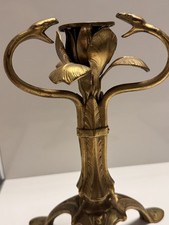 ANTIKE JUGENDSTIL Kerzenhalter-Kerzenständer 3 SCHLANGEN  MESSING BRONZE