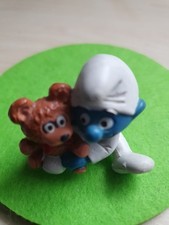 Schlumpf Schleich 1984 Baby Schlumpf mit Teddybär Nr. 20205