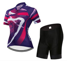 DAMEN RADTRIKOT SET TRIKOT HOSE KURZARM RADHOSE SITZPOLSTER FAHRRAD RENNRAD