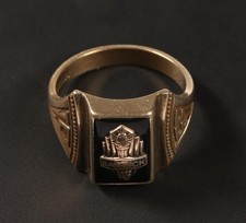 schöner 417er 10K Gelbgold Vintage Ring Balfour 1965 Bassick High School USA, 59