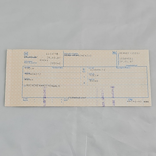 Fahrkarte fahrschein - db, fahrkarte/fahrschein