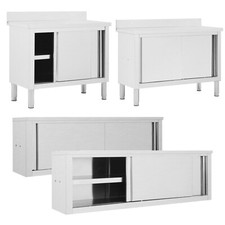 Arbeitsschrank Edelstahlschrank Schiebetürenschrank Gastro-Arbeitstisch Tisch DE