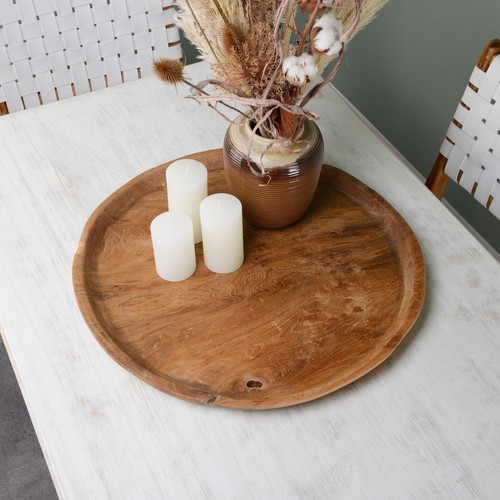 Holz tablett deko rund - deko,