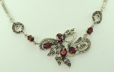 Vintage Damen Collier 925er Silber mit Turmalin & Markasit