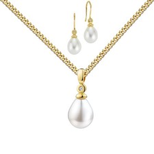 585 Gold Schmuckset Perle 2x