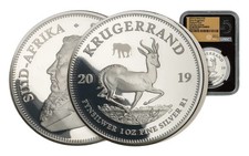 2019 Südafrika 1-oz Silber Big 5 Eingeweiht Marke Krugerrand Beweis NGC PF69UC