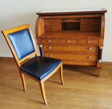 SELVA Biedermeier Schreibtisch Sekretär & Stuhl Kirschbaum Leder NP€3000 - TOP!