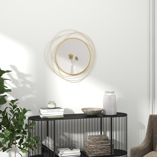 Homcom wandspiegel ø65 cm - homcom, wandspiegel,