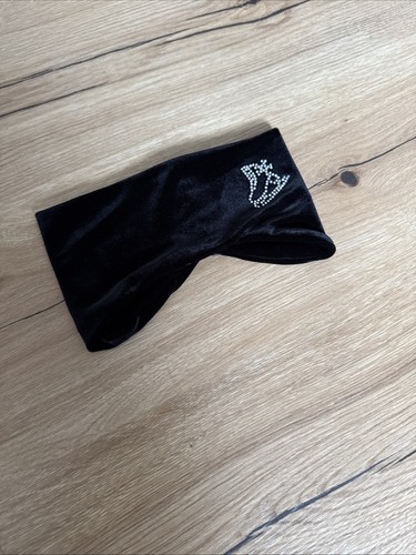Stirnband samt schwarz mit - samt,