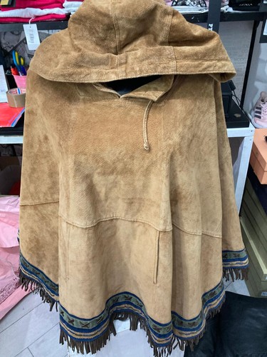 Poncho frau braunem leder - frau,