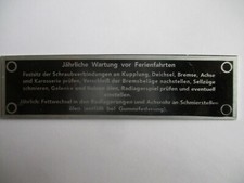 Typenschild Jährliche wartung Caravan Wohnwagen Schild s73 Tabbert Knaus VFW 