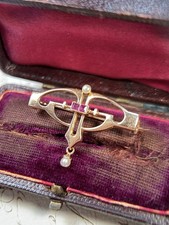 Jugendstil Brosche Gold 585