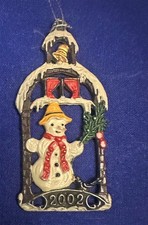 Jahresanhänger 2002 Kühn Kollektion Zinnfigur Schneemann H 60 mm
