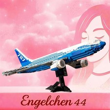 1353-teiliges Blau-Weißes Flugzeug Bauset Transport Flieger Passagierflugzeug